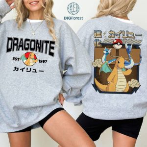 2-Sided Dragonite PNG| Dratini Dragonair Dragonite Shirt | Eevee Evolution Shirt | Pokeball Anime Japanese Shirt | Birthday Gift