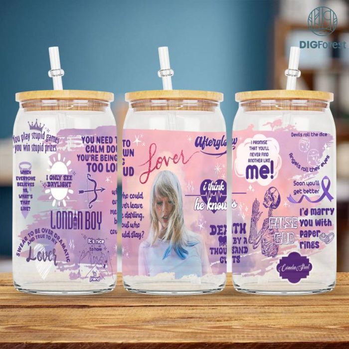 The Eras Tour 2023 16oz, Libbey Glass Can Wrap Design, Swiftie 16oz Glass Can Wrap Png, Tumbler Wrap Design Png, Taylor, Eras Tour Png