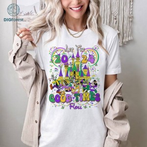 Disney Mickey and Friends Mardi Gras Let The Good Times Roll Png | WDW Disneyland Family Fat Tuesday New Orleans Shirt | Fleur De Lis Shirt