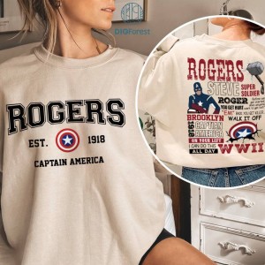 Two-sided Rogers 1918 Shirt, Captain America Shirt, Marvel Superhero Team Shirt, Steve Rogers Shirt, Avengers Team Shirt, Marvels Shirt