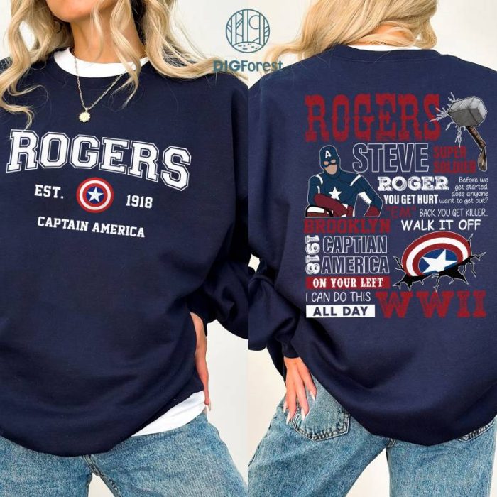 Two-sided Rogers 1918 Shirt, Captain America Shirt, Marvel Superhero Team Shirt, Steve Rogers Shirt, Avengers Team Shirt, Marvels Shirt