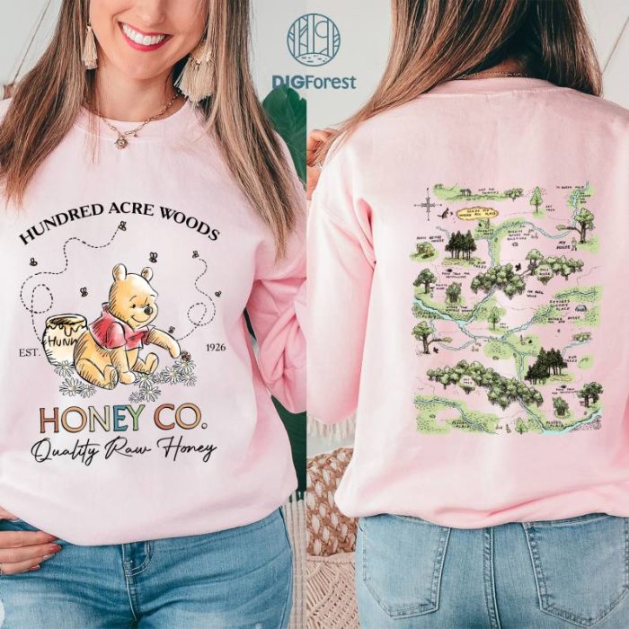 Disney Winnie the Pooh Hooney Co Hundred Acre Wood Map Retro Shirt, Disneyland Pooh Est 1926 Shirt, Disneyland Magic Kingdom Trip Shirt