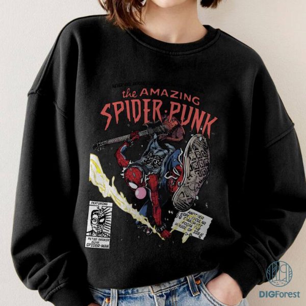 The Amazing Spider Punk PNG, Spiderman Across The Spider-Verse Shirt, Spider Punk Shirt, Spiderman Comics Shirt, Marvel Fan Gift Shirt