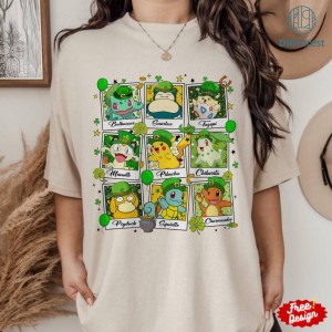 Pikachu Friends St Patrick's Day T-Shirt | Happy St Patricks Day T-Shirt | Pikachu Chracters T-Shirt | Disneyland T-Shirt | St Patrick's Day