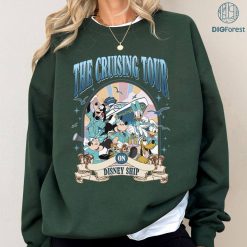 Disney Vintage Mickey and Friends Disney Cruise PNG, Cruisin' on Disney Ship T-shirt, Disney Wish Fantasy Magic Wonder 2024 Matching Tee, Family Cruise Vacation Gift