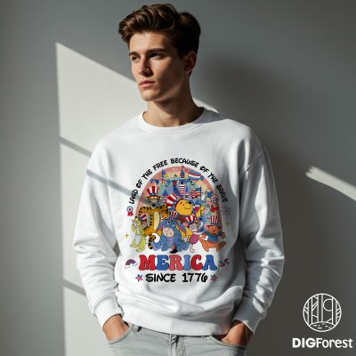 Disney Winnie the Pooh 4th of July Shirt - Land of the Free Because of the Brave | Patriotic Independence Day Tee