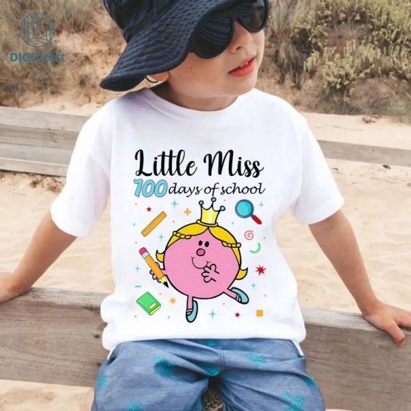 Little Miss 100 Days Of School Shirt| Digital Download | 100 Days Of School PNG | Back To School Shirt Download | Little Miss PNG