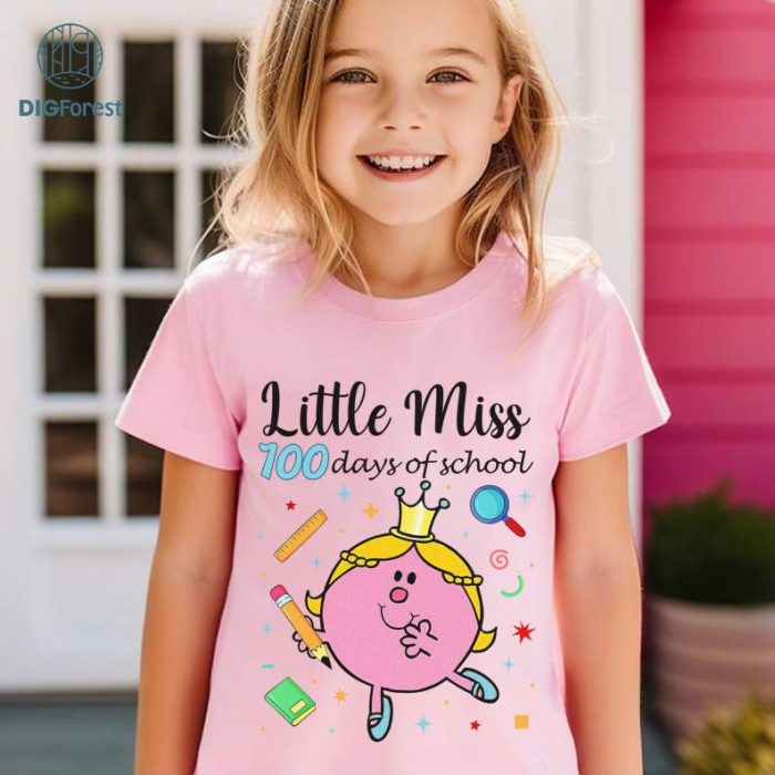 Little Miss 100 Days Of School Shirt| Digital Download | 100 Days Of School PNG | Back To School Shirt Download | Little Miss PNG