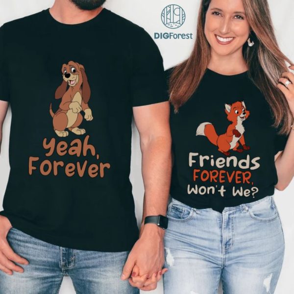 The Fox and the Hound Couple Shirt, Tod And Copper Best Friend Shirt, Disneyland Best Friend Shirts, Disneyland Couple shirt