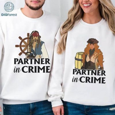Partner in Crime PNG, Redhead PNG, The Pirates of The Caribbean Couple PNG, Disney Pirate Matching Shirt, Disney Cruise Shirt