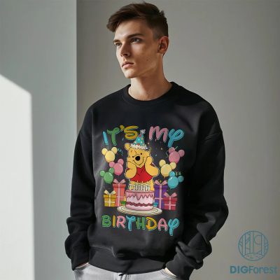 It’s My Birthday Shirt | Disney Winnie the Pooh Birthday Tee | Disneyland Birthday Squad Shirt | Pooh Party 2025 | Winnie PNG Design
