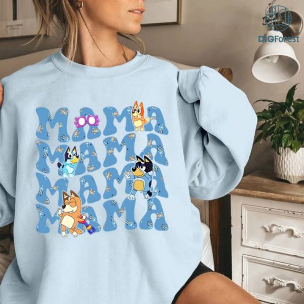Bluey Mama Mini Bundle Png | Heeler Family Png | Bluey Cartoon Png | Bluey Mom Life Png | Mother Day Gift | Mom and Daughter Png Gift