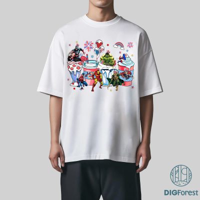 Avengers 4th of July Latte Shirt | Independence Day Coffee Cup Tee | USA Epcot Sweatshirt | Fourth of July Digital Download
