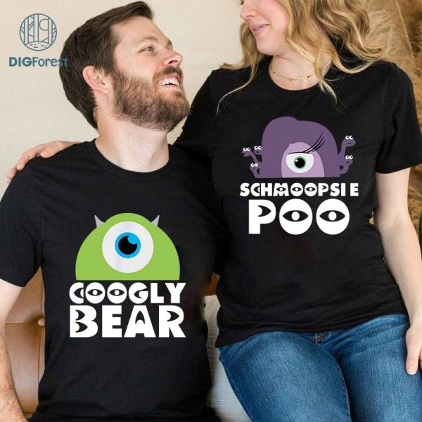 Disney Googly Bear and Schmoopsie Poo Couple Bundle | Monsters Inc Couple Matching T-shirts | Disneyland Couple Anniversary Shirt | Valentine Shirt
