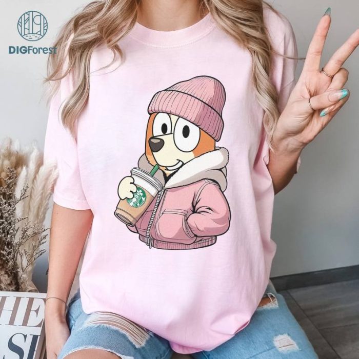 Bingo Boujee Coffee Sweatshirt | Bingo Heeler PNG| Bluey Bingo Shirt | Bluey Family Birthday Shirt | Funny Bluey Shirt | Bingo Tee