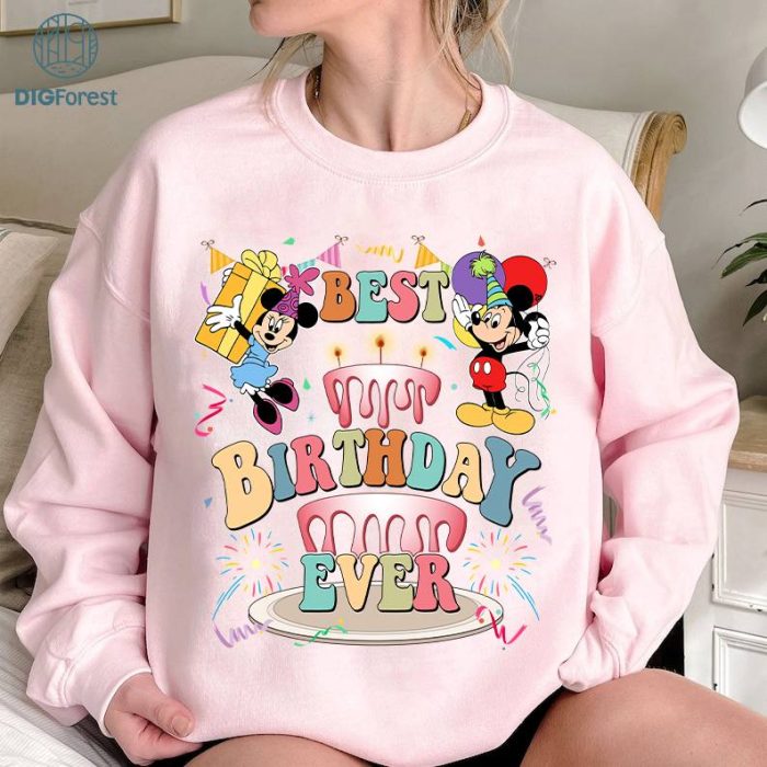 Disney Mickey Minnie Best Birthday Ever PNG, Custom Mickey Birthday Shirt, Disneyland Family Trip Shirt, Mickey Birthday Boy Girl Birthday Party