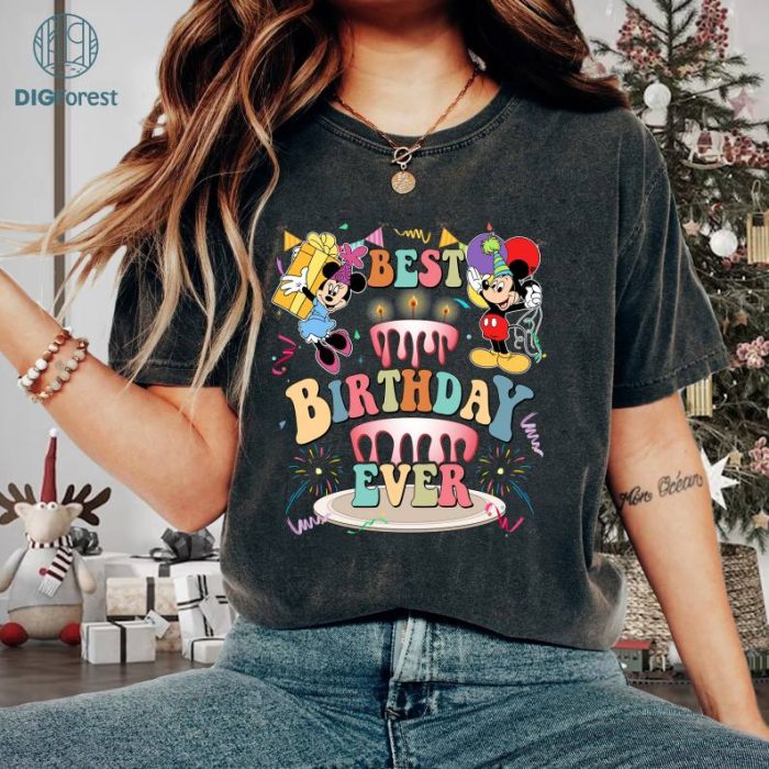 Disney Mickey Minnie Best Birthday Ever PNG, Custom Mickey Birthday Shirt, Disneyland Family Trip Shirt, Mickey Birthday Boy Girl Birthday Party