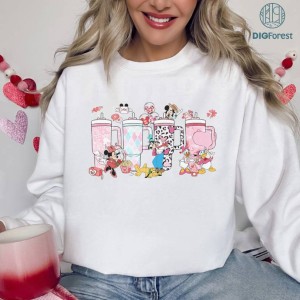 Disney Mickey And Friends Obsessive Cup Disorder Valentine's Day shirt, Disneyland Happy Valentine shirt, Mickey Minnie Stanley Heart Cup Shirt