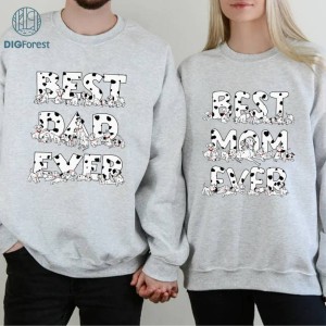 Disney Personalized 101 Dalmatians Mom Dad Couple Matching Bundle | Custom Perdita Pongo T-shirt | Disneyland Mother's Day Father's Day Tee