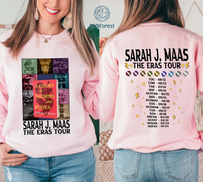 Sarah J Maas Eras Tour PNG, ACOTAR Sweatshirt, House of Wind, Prythian, A Court Of Thorns Roses Shirt, Throne Of Glass Merch