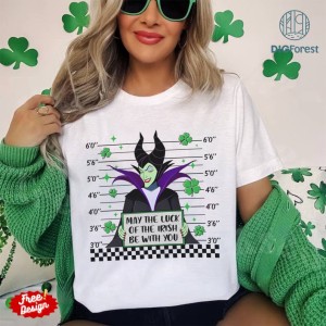 Disney Maleficent Villains St Patrick's Day Png | May The Luck Of The Irish Be With You Shirt | Villains Disneyland Paddys Day Shirt | Digital Download