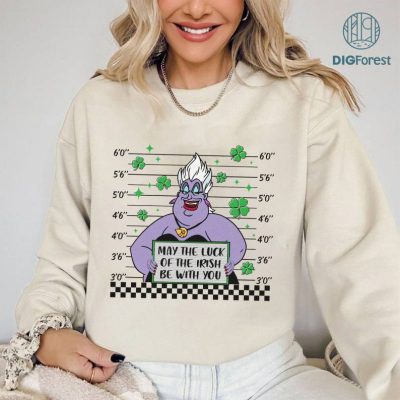 Disney Ursula Villains St Patrick's Day Png | May The Luck Of The Irish Be With You Shirt | Villains Disneyland Paddys Day Shirt | Digital Download