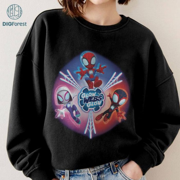 Marvel Spidey and His Amazing Friends Glow Webs Glow Icon PNG, Disneyland Family Matching Shirt,Magic Kingdom Tee,Epcot Theme Park Shirt