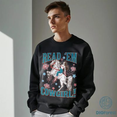 Read ‘Em Cowgirl Shirt – Bookish Western Cowgirl PNG Sublimation Design for Book Lovers Read ‘Em Cowgirl Shirt – Bookish Western Cowgirl PNG Sublimation Design for Book Lovers