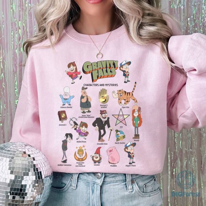 Disney Gravity Falls Character And Mysteries Shirt, Dipper Wendy Mabel Png, Gravity Falls Png, Dipper And Mabel, Disneyland Trip, Digital Download