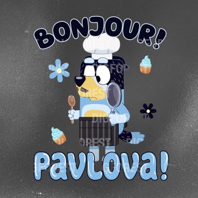 Bluey Bonjour Pavlova Sweatshirt | Bandit Heeler Dad PNG | Bluey Dad & Kids Shirt | Bluey and Bingo T-Shirt Design