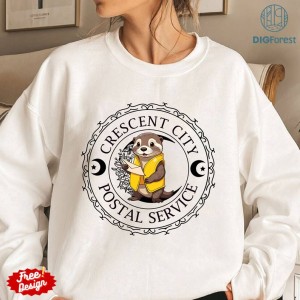 Crescent City Postal Service Sweatshirt, House of Earth and Blood PNG, Lunathion, Crescent City Otter, Sarah J Maas, Crescent City, SJM Merch