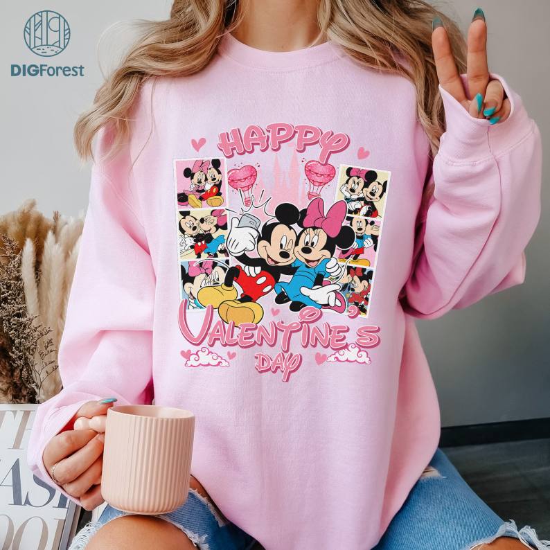 Disney Mickey Minnie Happy Valentines Day Shirt, Disneyland Valentines Couple Shirt, Mickey Minnie Matching Love Shirt, Valentine