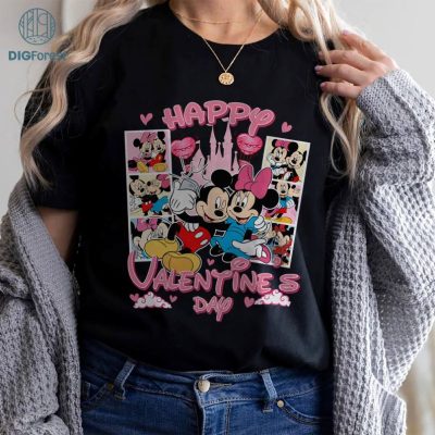 Disney Mickey Minnie Happy Valentines Day Shirt, Disneyland Valentines Couple Shirt, Mickey Minnie Matching Love Shirt, Valentine's Day Gift