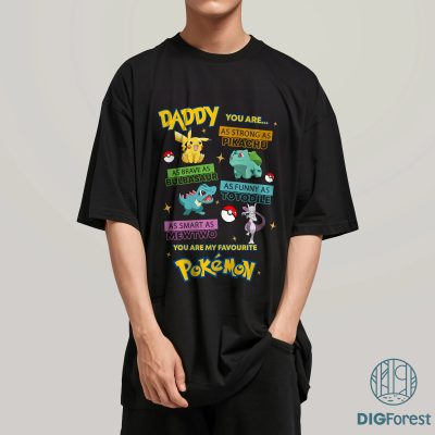 Pokémon Dad Father’s Day Shirt | Pokéball Dad Tee | Daddy You’re My Superhero | Charmander & Pikachu Dad Shirt | Anime Gamer Gift for Dad