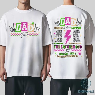 Dad Tour Shirt | Fatherhood Tour Tee | Sometimes I Rock It Sometimes It Rocks Me Shirt | Dad Makes It All Happen | Father’s Day Gift for Dad