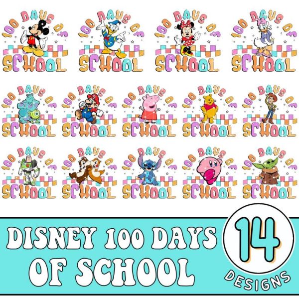 Toy Story 100 Days Of School Shirt Download | Instant Download | Bundle Designs back To School | Mario PNG | Mickey and Friends PNG