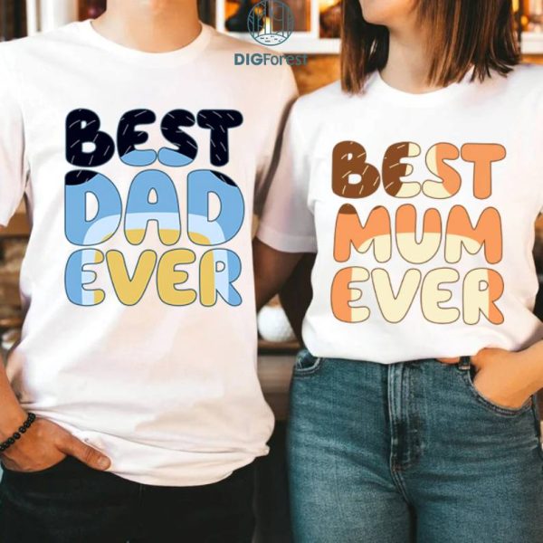 Bluey Best Dad Ever Best Mum Ever Bundle Png File | Bandit and Chili Bundle Png File | Bluey Dad Mum PNG | Dad Mum Bluey Png Files