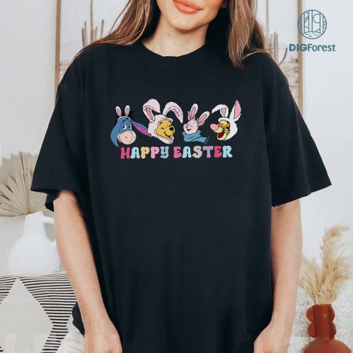 Disney Winnie The Pooh Easter Day Png | Bunny Piglet Eeyore | Funny Bunny Tee | Happy Easter Day Aesthetic | Easter Design Png | Instant Download