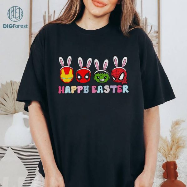 Super Hero Happy Easter Family Easter Shirt | Funny Bunny Tee | Happy Easter Day Aesthetic | Easter Design Png | Instant Download