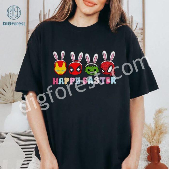 Super Hero Happy Easter Family Easter Shirt | Funny Bunny Tee | Happy Easter Day Aesthetic | Easter Design Png | Instant Download