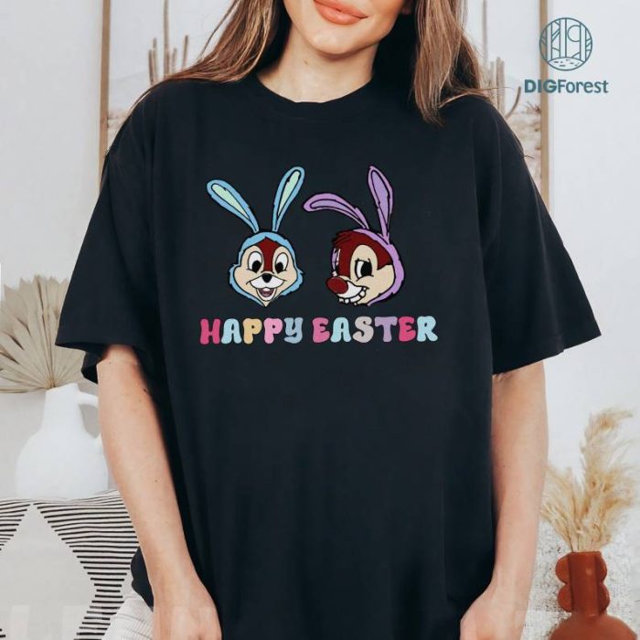 Disney Chipmunks Easter Day Png | Bunny Chip And Dale | Funny Bunny Tee | Happy Easter Day Aesthetic | Easter Design Png | Instant Download