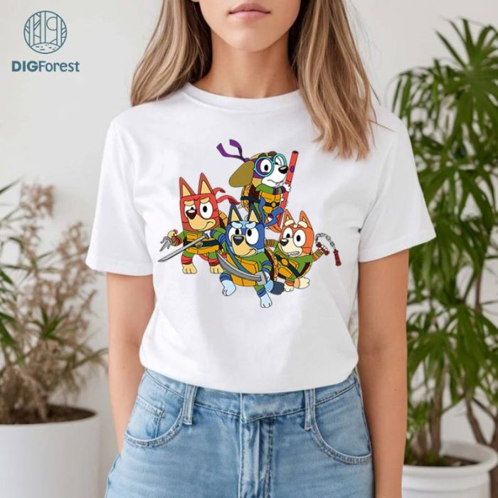 Bluey Turtle PNG | Bluey Heeler Shirt | Dad Mum Shirt | Bluey Friends Shirt | Blue Bingo Shirt | Bluey Birthday Party | Muffin Heeler Tee