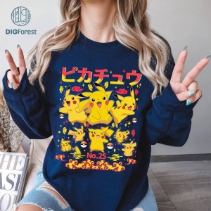 Pikachu Shirt | Pikachu Png | Pikachu Sublimation Design | Instant Download | Pocket Monsters | Birthday Gifts