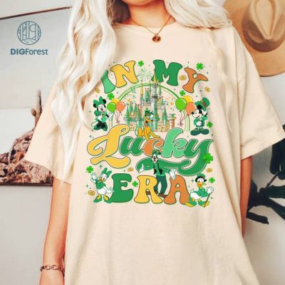 Disney Mickey and Friends Happy St. Patrick’s Day In My Lucky Era Shirt | WDW Disneyland Castle Family Saint Patrick Lucky Shamrock Shirt