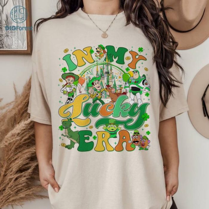 Disney Cars Happy St. Patrick’s Day In My Lucky Era Png | Lightning McQueen WDW Disneyland Castle Family Saint Patrick Lucky Shamrock Shirt