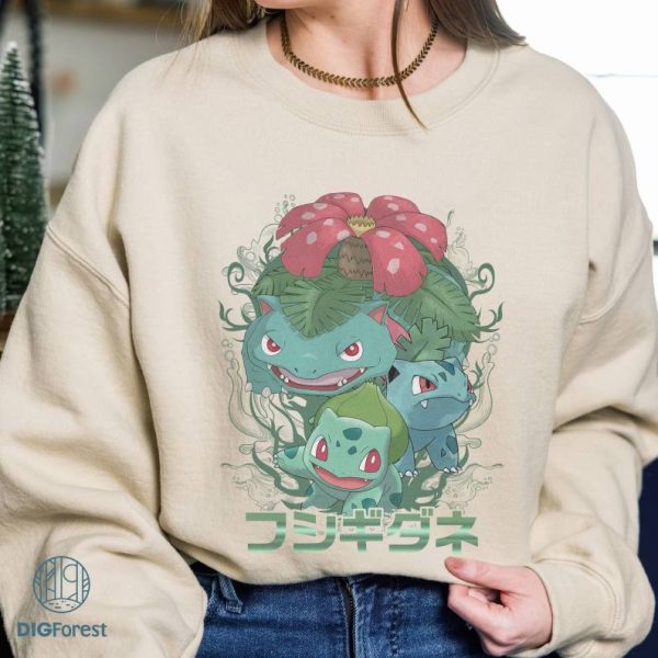 Bulbasaur Evolution PNG| Bulbasaur Ivysaur Venusaur Shirt | Pokemon Evolution Shirt | Pokeball Anime Japanese Shirt | Pokemon Game Shirt