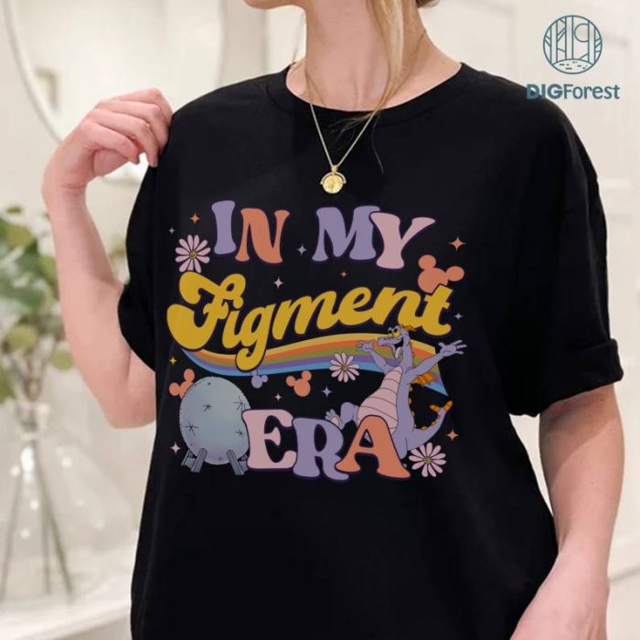 In My Figment Era Png, Figment est 1983 Png, One Little Spark Png, Retro Walt Disneyworld Shirt, Disneyland Castle, Epcot Figment Png File