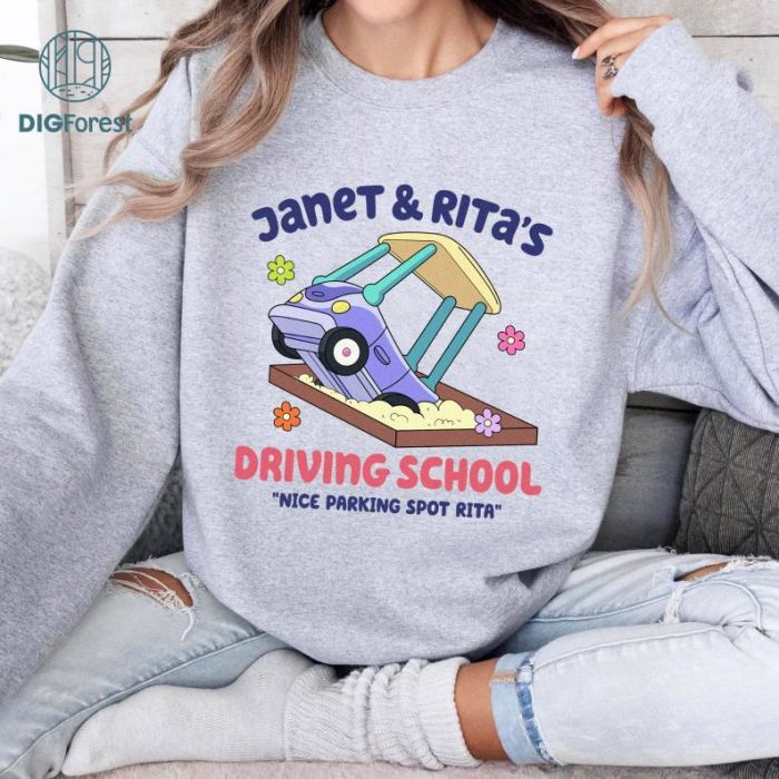 Bluey and Bingo Janet and Rita Driving School Nice Parking Spot Rita Shirt, Bluey and Bingo Grannies Shirt, Bluey Family Shirt