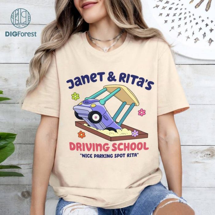 Bluey and Bingo Janet and Rita Driving School Nice Parking Spot Rita Shirt, Bluey and Bingo Grannies Shirt, Bluey Family Shirt