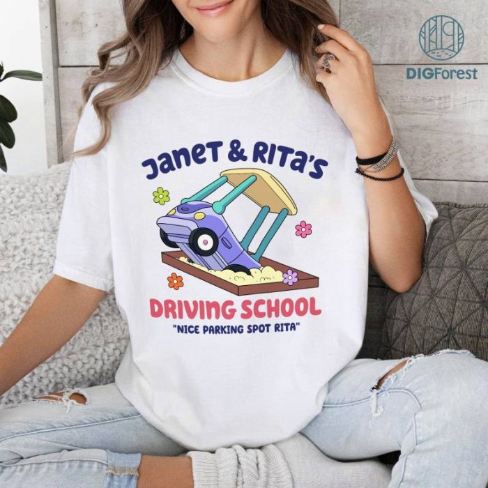 Bluey and Bingo Janet and Rita Driving School Nice Parking Spot Rita Shirt, Bluey and Bingo Grannies Shirt, Bluey Family Shirt